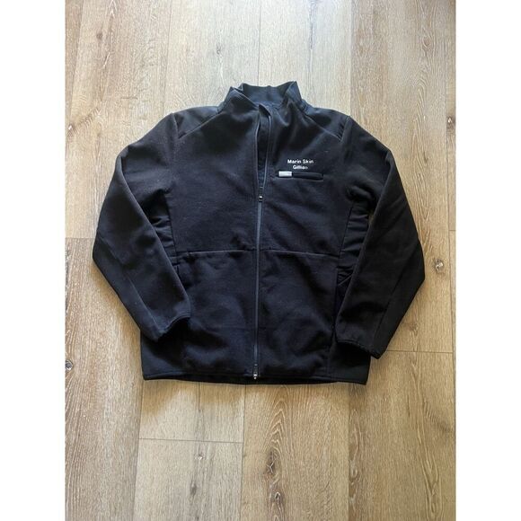 FIGS On Shift Fleece Jacket Black Full Zip Medical Mock Neck Women's Large - Picture 1 of 3